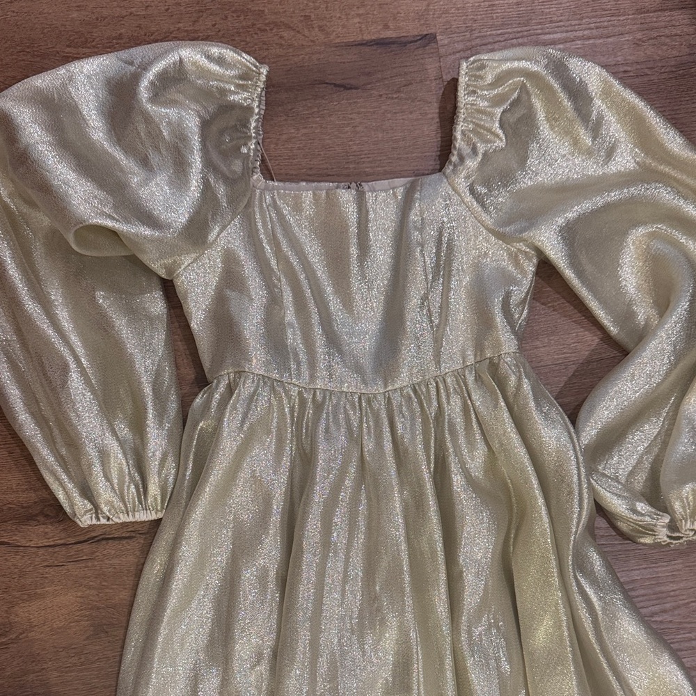 Aura Gold Shimmer Maxi Dress - Picture 4 of 6